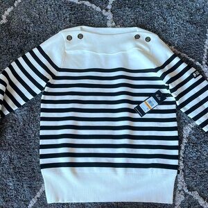 Karl Lagerfeld Black and White Striped Sweater